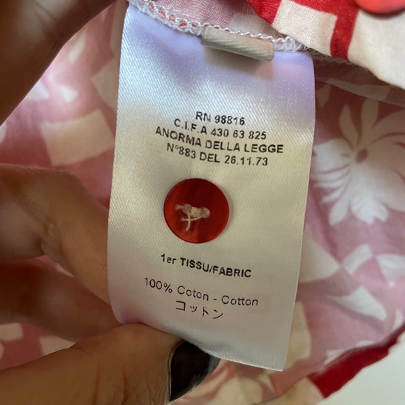 Cotélac Women's Collar Short Sleeves Button Down Shirt Red Size 3. - Picture 9 of 9